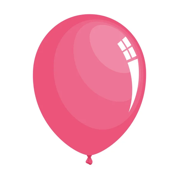 Roze Ballon Helium Drijvende Pictogram — Stockvector