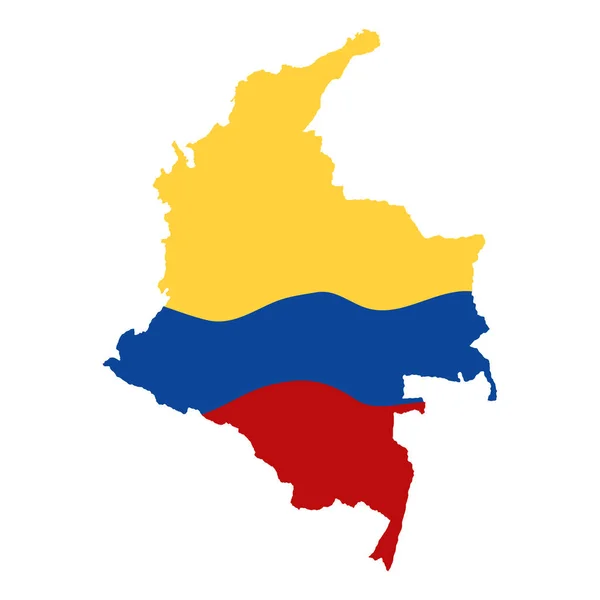 Bandera Colombiana Icono Del Mapa — Archivo Imágenes Vectoriales