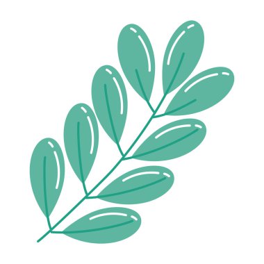 Yaprak simgesi olan yeşil dal