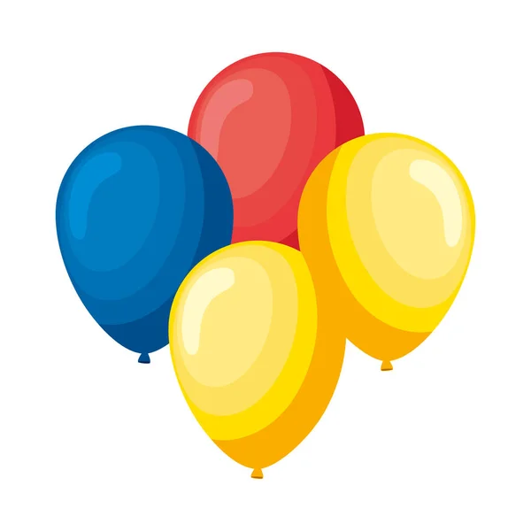 Couleurs Drapeau Colombien Ballons Hélium — Image vectorielle