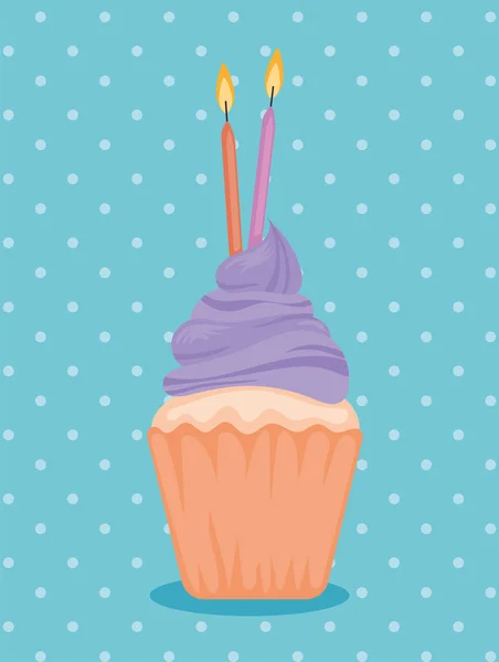 Cupcake Γενεθλίων Αφίσα Κεριών — Διανυσματικό Αρχείο