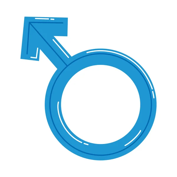 Sexe Masculin Symbole Icône Bleue — Image vectorielle