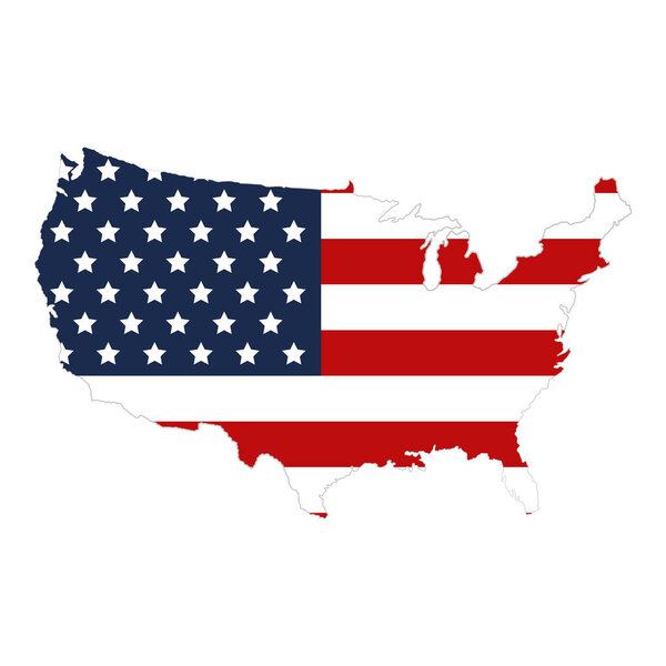 usa flag in map icon
