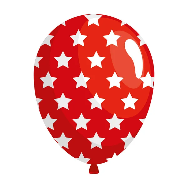 Roter Ballon Helium Mit Sternen — Stockvektor