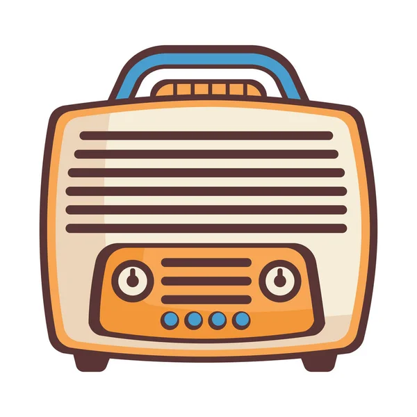 Radio Gerät Retro Stil Ikone — Stockvektor