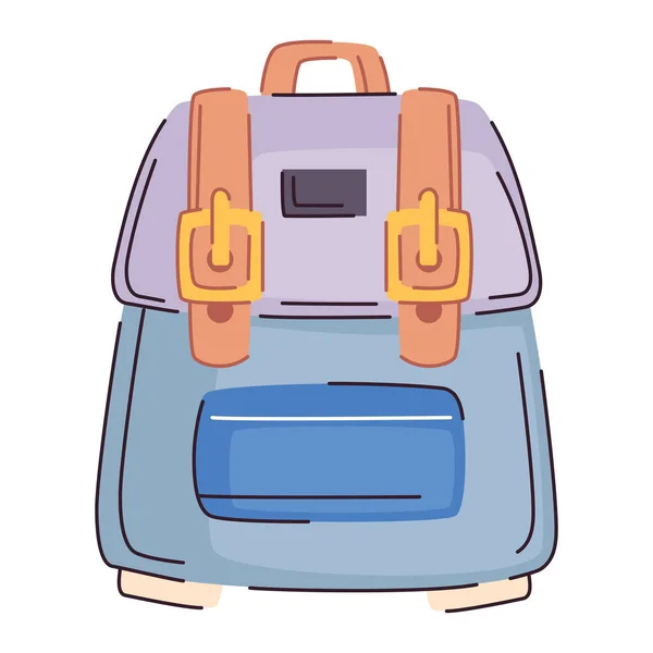 Classico Schoolbag Fornitura Icona Isolata — Vettoriale Stock