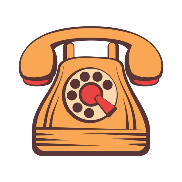 Telefoon Apparaat Retro Stijl Pictogram — Stockvector