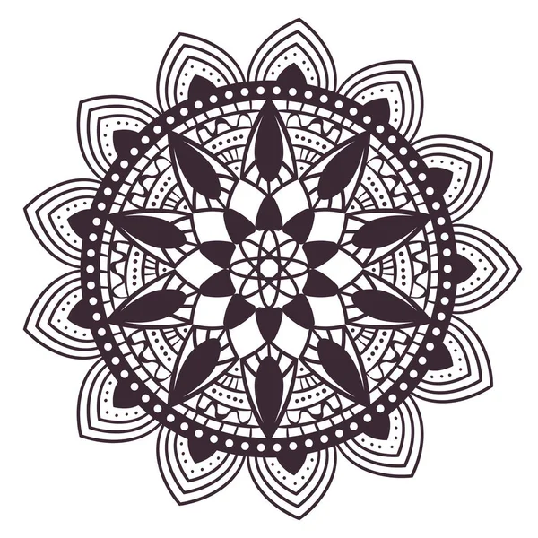 Blommig Mandala Stil Etnicitet Ikon — Stock vektor