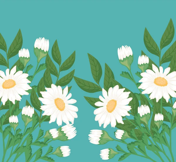菊花花园装饰海报 — 图库矢量图片