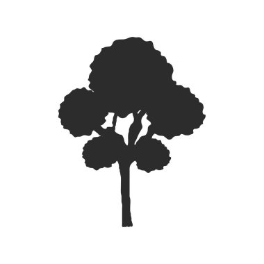 Ağaç bitkisi silueti siyah simge