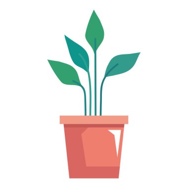 turuncu saksı ikonunda bitki yetiştirme