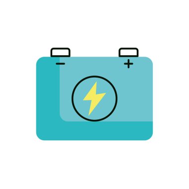 yeşil ekoloji araba aküsü simgesi