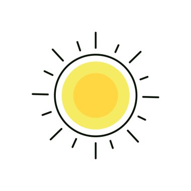 Yaz sarısı güneş enerjisi simgesi