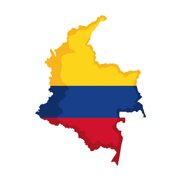 Bandeira Colombiana Ícone Mapa —  Vetores de Stock