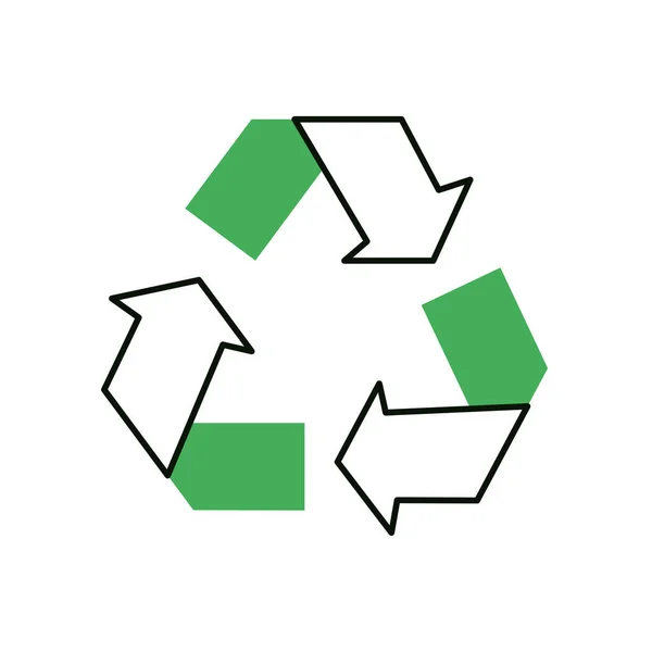 Groene Pijlen Recyclen Symbool Pictogram — Stockvector