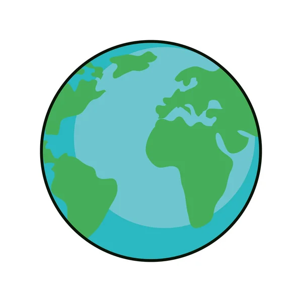 World Planet Earth Ecology Icon — Stock Vector