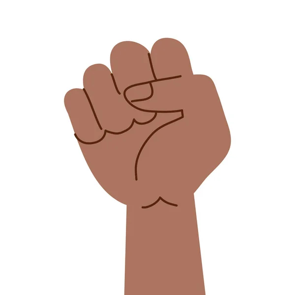 Afro Hand Fist Protesting Icon — Stock Vector