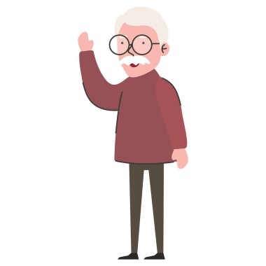 Yaşlı büyükbaba duruş karakteri