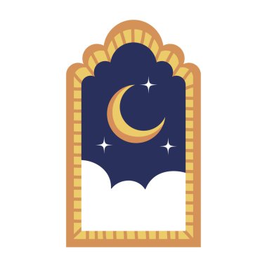 Ay manzaralı Arapça çerçeve