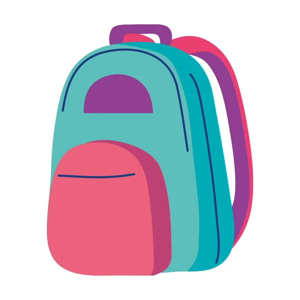 Blue Schoolbag Supply School Icon — Stock Vector
