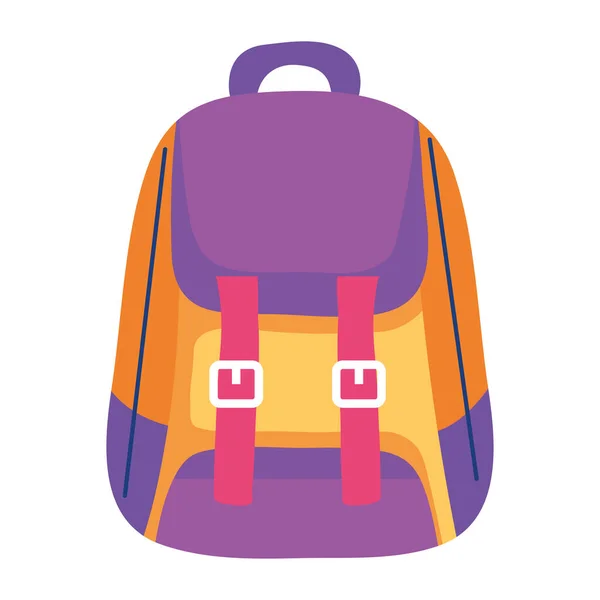 Bolso Escolar Púrpura Suministro Icono Escuela — Vector de stock