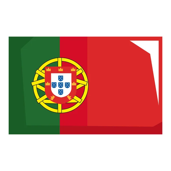 Ícone Emblema Bandeira País Potugal —  Vetores de Stock