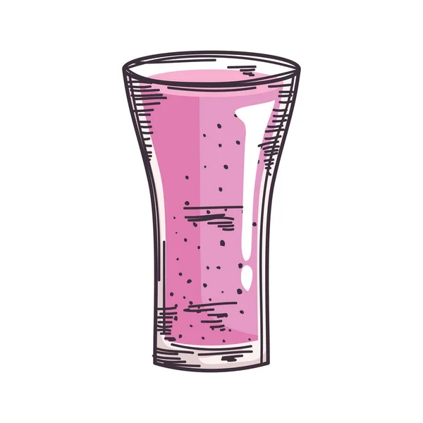 Roze Drankje Glas Drank Pictogram — Stockvector