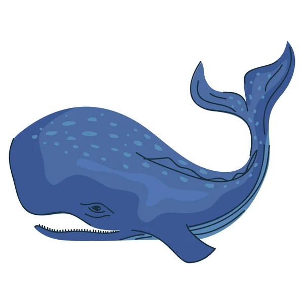 Pesce Balena Selvatica Blu Animale — Vettoriale Stock