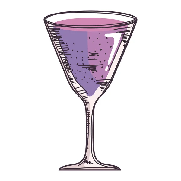 Icona Della Bevanda Tazza Cocktail Lilla — Vettoriale Stock