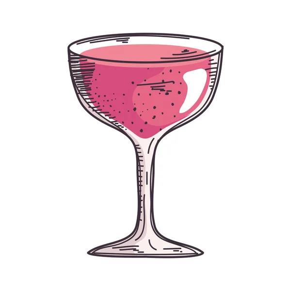 Icona Della Tazza Cocktail Rosa — Vettoriale Stock