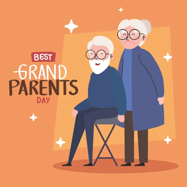 Großelternfeier Mit Paar — Stockvektor