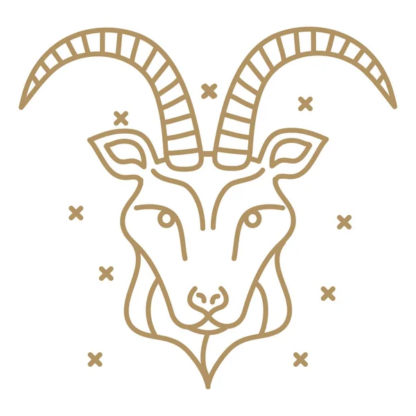 Ícone Signo Zodíaco Astrologia Capricórnio — Vetor de Stock