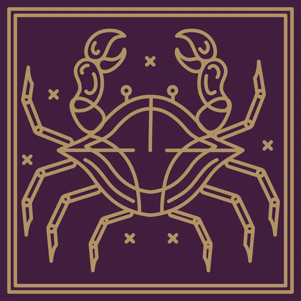 Krebs Astrologie Sternzeichen Symbol — Stockvektor