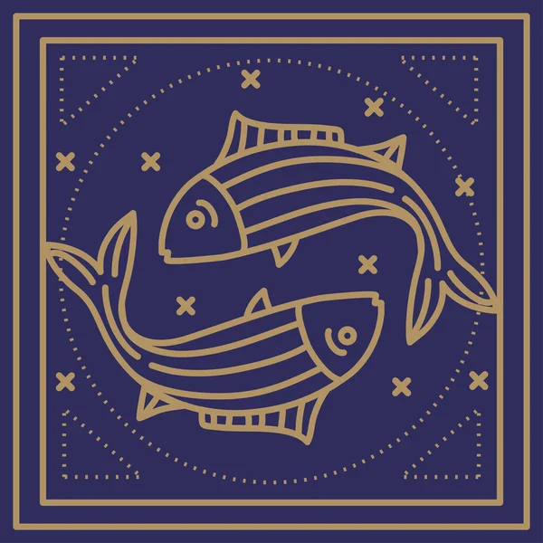 Pisces Astrology Zodiac Symbol Icon — Stock Vector