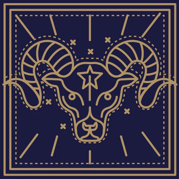 Aries Ícone Símbolo Zodíaco Astrologia —  Vetores de Stock