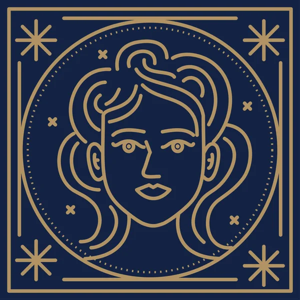 Ikona Symbolu Zodiaku Zodiaku Virgo — Wektor stockowy