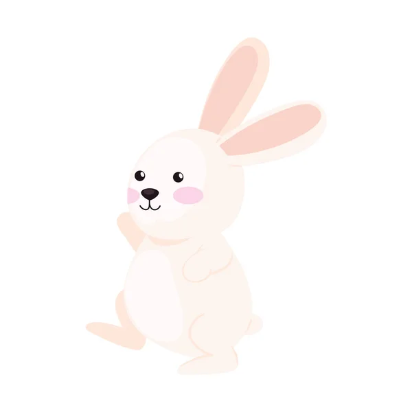 Cute Rabbit Walking Animal Character — Vetor de Stock