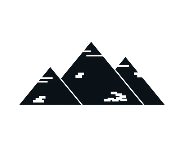 Icône Silhouette Pyramides Culture Égyptienne — Image vectorielle