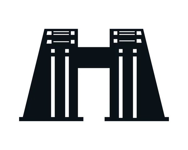 Egyptian Culture Construction Silhouette Icon — Stockový vektor