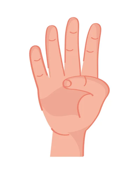 Left Hand Four Number Icon — Stok Vektör