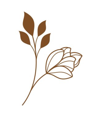 gül ve yapraklar siluet simgesi