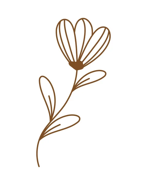 Zweig Mit Blättern Und Blumensymbol — Stockvektor