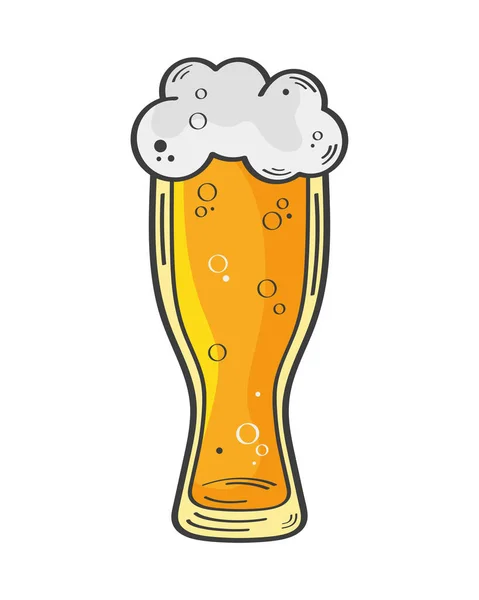 Golden Beer Glass Isolated Icon — Vettoriale Stock