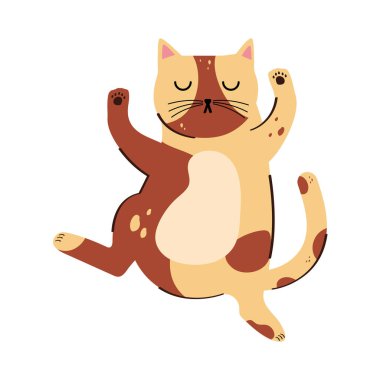 sevimli sarı kedi evcil hayvan karakteri