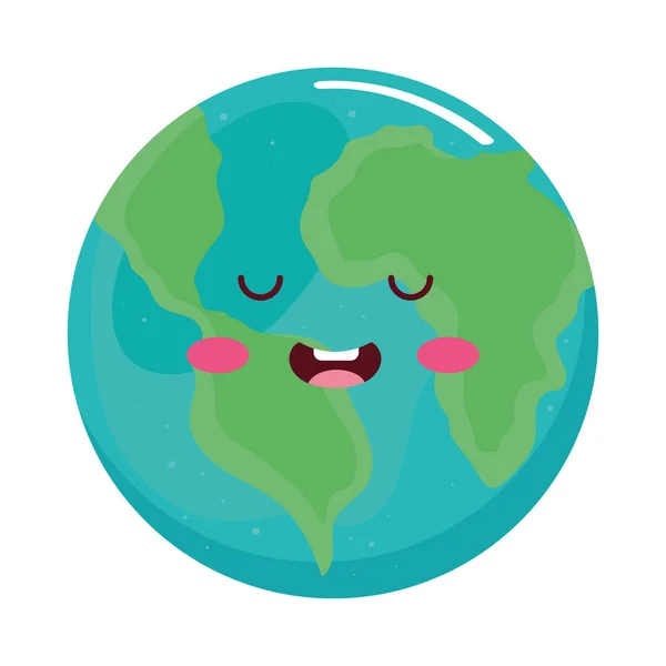 Planeta Planeta Tierra Carácter Emoji — Vector de stock