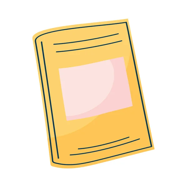 Yellow Closed Book Literacy Icon — Archivo Imágenes Vectoriales