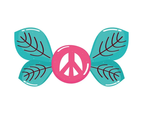 Peace Symbol Leafs Icon — ストックベクタ