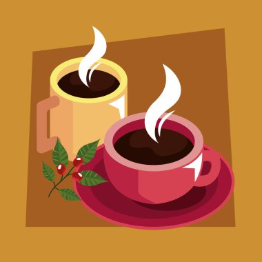 kahve izometrik bardaklar ikonlar