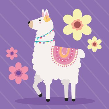 Çiçekli lama bahçe karakteri