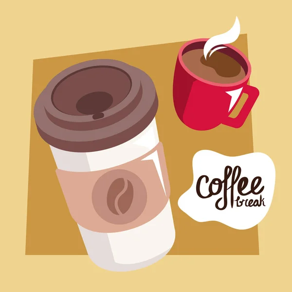 Coffee Break Lettering Cup — Wektor stockowy